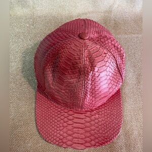 Rare Just Don Snake Skin Red Cap Leather Hat